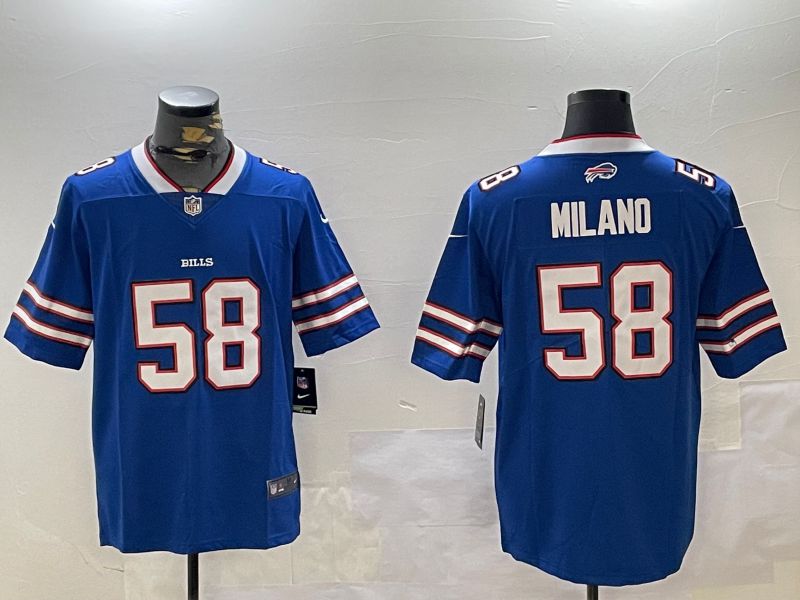 Men Buffalo Bills #58 Milano Blue Second generation 2024 Nike Limited NFL Jersey style 1->youth mlb jersey->Youth Jersey